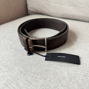 Orciani Wax Italian Leather Castor Brown Silver Buckle Belt 90 NEW Western